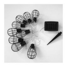 Lumisky - lumijardin Guirlande solaire cage Keny avec 10 ampoules décoratives