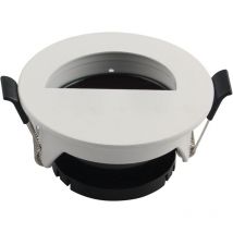Support Spot Encastrable Blanc et Noir Ø83mm 1xGU10 Max 35W avec Réflecteur Demi-Rond : Inclinable