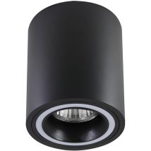 Luminaire En Saillie Kobald Gu10 1x Max.25w Aluminium Noir, Acrylique Blanc H: 10cm Ø8cm Dimmable