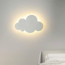 Luminaire Mural Interieur Forme de Nuage, Applique Murale Acrylique Nuage Blanc, Lampe Murale LED 18W, Applique Murale Enfant, Applique Art Deco pour