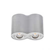 Plafonnier en Saillie bord Double GU10 Orientable - Aluminium Brossé