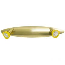 Xelux - Luminaire Plafonnier Rampe laiton brossé 2 Lumières orientables 2 x 35 w diffuseurs jaune