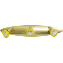 Luminaire Plafonnier Rampe laiton brossé 3 Lumières orientables 3 x 35 w diffuseur orange