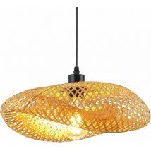 Luminaire Plafonnier RéTro,Chapeau Bambou Suspension Rotin 40Cm Tissage Plafonnier Salle De Bain E27 CréAtivité éClairage De Plafond Pour Salle à