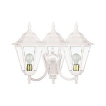 Cristher - Luminaire pour mât 3 bras elite 6 IP44 E27 3x42W 450mm Verre gelé Blanc - Blanco