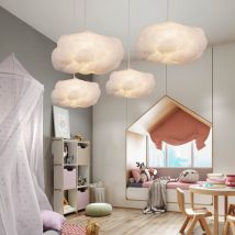 Luminaire suspendu 1 lumière, nuage suspendu, lustre moderne en coton, plafonnier pour chambre d'enfant,chambre d'enfant D50CM x H22CM
