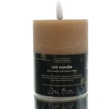 Indoor led Wachskerze Caramel Flammeneffekt warmweiß ø 7 cm Höhe 11,2 cm - Lumineo