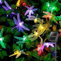 Guirlande Lumineuse Solaire Jardin Extérieur - Couleur Chaude, LED, Étanche, Goutte en Cristal
