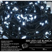 Lumières de Noël à Piles 300 Leds Lumière Blanche Intérieur/Extérieur (IP44)