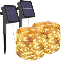 Lumières solaires, Litogo 10m 100 Led Waterproof Solar String Lights Outdoor 8 Modes Decoration Light For Garden, Patio, Yard, Home, Christmas, Wedd