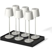 6 lampade da tavolo a led con piatto di ricarica H38CM kelly