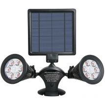 Lumi Jardin - lumisky Projecteur double spot solaire extérieur étanche avec détecteur- 12 LEDs - 600 Lm