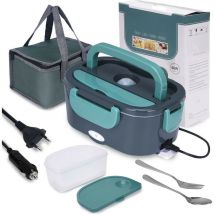 Lunch Box Chauffante, 3 en 1 Boite Chauffante Repas(12V / 24V / 220V), 1.5L Portable Gamelle Chauffante, 60W Boite a Repas Chauffante pour Voiture,