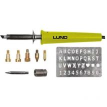 Lund - Juego de pirograbador (11 piezas, 30 w, 400 °c, incluye Muchos cabezales y letras, Brandmalerei Brandmarkkolben Soldador