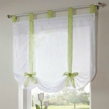 1 pièce Romain Rideau Adorable Nœud Assis Chambre Style en Voile brodé fenêtre - Vert - 60cmx140cm-Ensoleillé