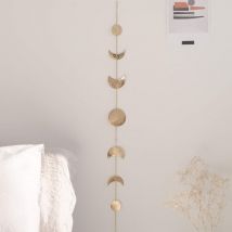 Einemgeld - Lune décorations murales décorations Fait à la Main martelée détailler Boho Accents décorations Phases de la Lune Wall Art Hanging Phases