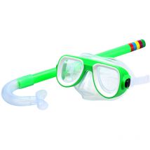 Lunettes de plongée avec tuba - Lunettes de natation pour enfants de 4 à 15 ans anti-ultraviolets, anti-buée (vert