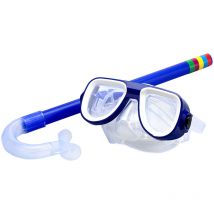 Lunettes de plongée avec tuba - Lunettes de natation pour enfants de 4 à 15 ans anti-ultraviolets, anti-buée (bleu)