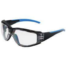 Lunettes de sécurité rembourrées verres transparents avec branches caoutchoutées EN/166
