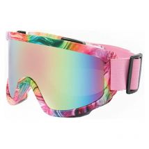 Lunettes de Ski Masques Snowboard pour Hommes Femme, 100% Anti-UV Ajustables otg Anti-Buée Coupe-Vent Masques de Ski pour Ski Snowboard Autres Sports