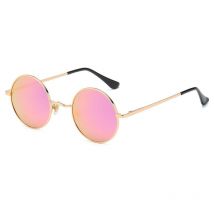 Lunettes de soleil rétro Lunettes de soleil à forte protection uv Lunettes à monture ronde en métal Lunettes de soleil polarisées à la mode