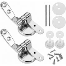 Basetbl - Lunettes de toilette, charnières, acier inoxydable, pour siège de toilette, fixation pour siège de toilette, housse, housse, accessoires