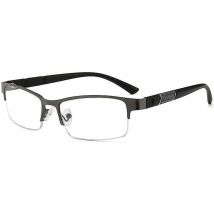 Lunettes en métal à demi-monture Lunettes de myopie Lunettes d'affaires à demi-monture pour hommes Plates