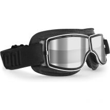 Lunettes Vintage Moto Lunettes Aviateurs Cuir Noir pour Casques