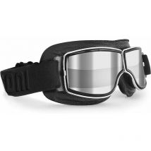 Lunettes Vintage Moto Lunettes Aviateurs Cuir Noir pour Casques