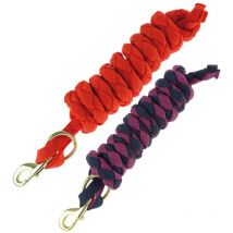 Lunghina in nylon a nastro intrecciato e rigido con moschettone in ottone - Marrone