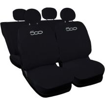 Lupex shop - Coprisedili Auto Compatibili per 500, Made In Italy, set di copri sedili anteriori e posteriori con copri poggiatesta incluso, New,