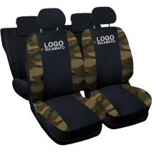 Lupex shop - Coprisedili Auto Compatibili per C-Max, Made In Italy, set anteriori e posteriori, copri poggiatesta incluso, tessuto poliestere, Nero