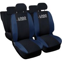 Lupex shop - Coprisedili Auto Compatibili per Clio, Made In Italy, set anteriori e posteriori, copri poggiatesta incluso, tessuto poliestere, Nero