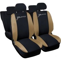 Lupex shop - Coprisedili Auto Compatibili per G.Punto.5pt, Made In Italy, set anteriori e posteriori (divisi 40/60), copri poggiatesta incluso,