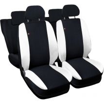 Lupex shop - Coprisedili Auto Compatibili per I20, Made In Italy, anteriori e posteriori con copri poggiatesta incluso, tessuto poliestere, Nero