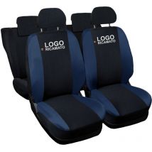 Lupex shop - Coprisedili Auto Compatibili per Mini, Made In Italy, anteriori e posteriori con copri poggiatesta incluso, tessuto poliestere, Nero