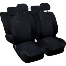Lupex shop - Coprisedili Auto Compatibili per Renagade, Made In Italy, anteriori e posteriori con copri poggiatesta incluso, tessuto poliestere, Nero