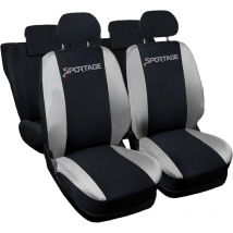 Lupexshop - Lupex shop - Coprisedili Auto Compatibili per Sportage, Made In Italy, set di copri sedili anteriori e posteriori con copri poggiatesta
