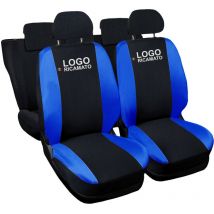 Lupex shop - Coprisedili Auto Compatibili per Yaris, Made In Italy, anteriori e posteriori con copri poggiatesta incluso, tessuto poliestere, Nero