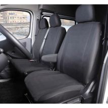 Lupex Shop - Coprisedili Auto per Furgoni e Camion 3 Posti, Anteriore 2+1, Universali, tessuto in policotone Compatibile Con bracciolo, Grigio