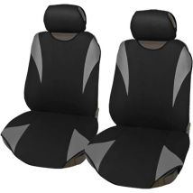 Lupex Shop - Coprisedili coppia anteriore per auto, universali adattabili, tessuto poliestere, No Suv (mod. R2) colore - Grigio