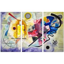 Lupia - Grande Quadro Moderno 3 Pezzi Su Tela Stampa Di Kandinskij Decorazione Per Casa, Ufficio, Hotel Facile Da Appendere Arte Moderna 3 Moduli, 