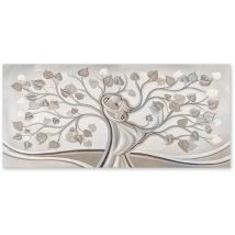 Lupia - Quadro Moderno Su Tela Canvas Deep 65x143 Cm Albero Abbraccio Mix, Tela Cotone, Stampa, Made In Italy, Telaio In Legno, Amore E Famiglia, Casa