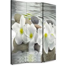 Lupia - Separe' Per Interni, Divisorio 135,6 X H 176 X P 3,1 Cm Flower Paravento 3 Ante In Legno Con Tele Stampate Fronte Retro Soggetto Unico
