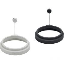 70271 - Set di 2 stampi per uova rotondi, 100% senza bpa, in silicone platinico, colore: grigio chiaro - Lurch