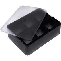 Lurch - ice former - Ghiacciapasta in silicone con coperchio per sei cubetti di ghiaccio di dimensioni 5 cm, colore: Nero