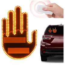 KZQ - Lustiges Gesten-Autolicht mit Fernbedienung, blinkendes Fingerlicht, Road Rage-LED-Schild für Auto und lkw