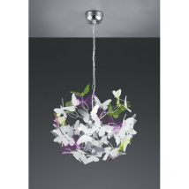Reality Leuchten - Suspension Papillon 4xG9 Chrome Papillons Multicolores Ø50 cm Trio Lighting