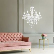 Etc-shop - Lustre acrylique décor blanc Lustre salle à manger éclairage chrome cuimbra i