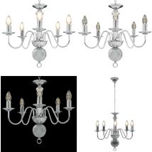 Lustre Argenté 5 ampoules E14 - lustre - lustres - Home & Living - Argent